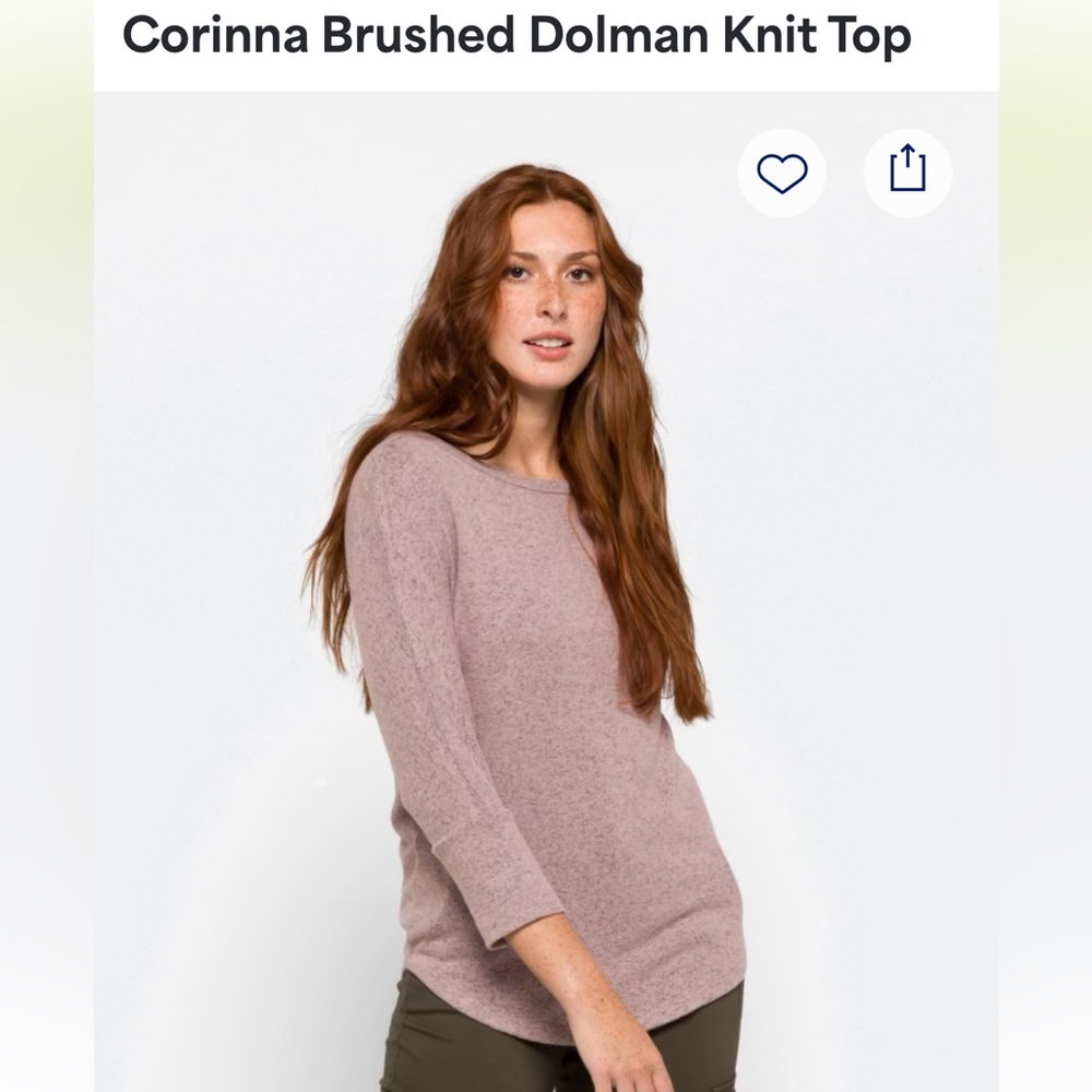 Market & Spruce Cozy Long-Sleeve Knit Top in Mauve Heather